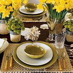 Formal Yellow Table Setting